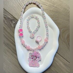 Hello Kitty design kids Jewelry set—light pink